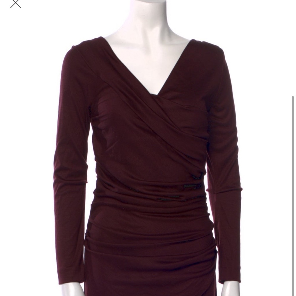 Diane Von Furstenberg cowl neck midi length dress size 8 EUC no signs of wear
